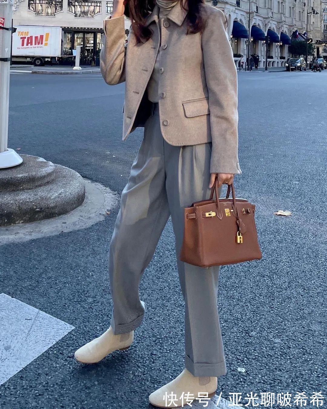 直筒裤 九分裤+短靴=入冬最潮搭配套路,显瘦显高帅翻天!