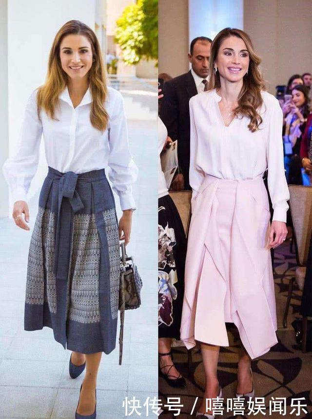 西班牙王后遇上对手,穿套装同框约旦王后略显老,气质也不占上风