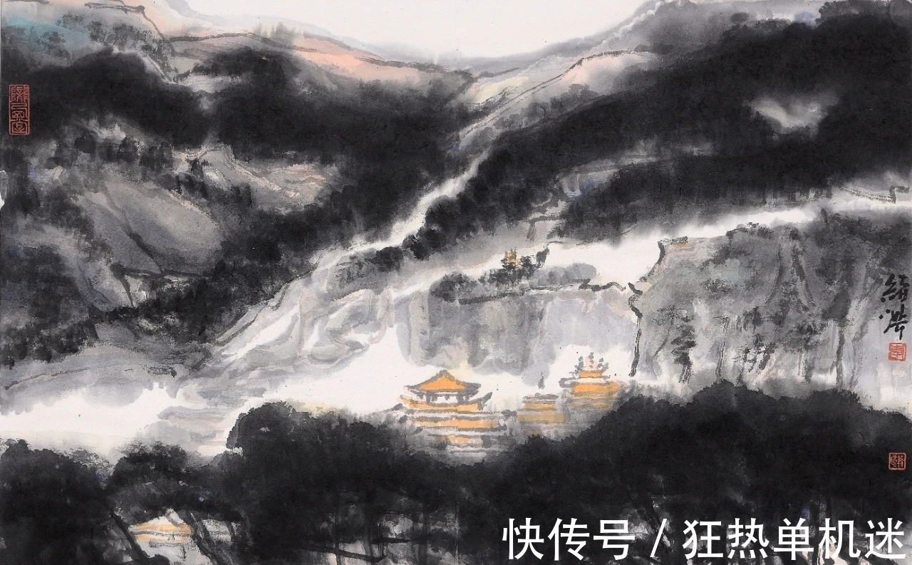 水墨山水画$李绪洪水墨山水画