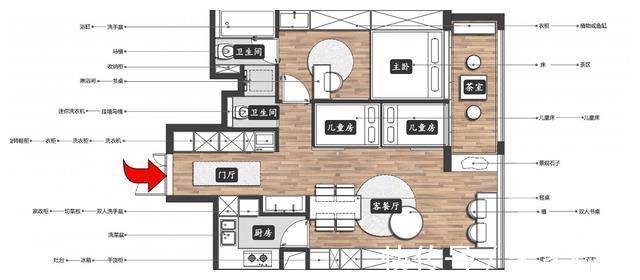 客厅|北京四口之家的59㎡,超强收纳的玄关、大客厅、双卫浴,厉害!