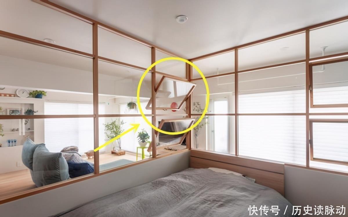 地面|都是卧室隔断，日本给下方装不到半人高玻璃推拉门，地面当换鞋凳