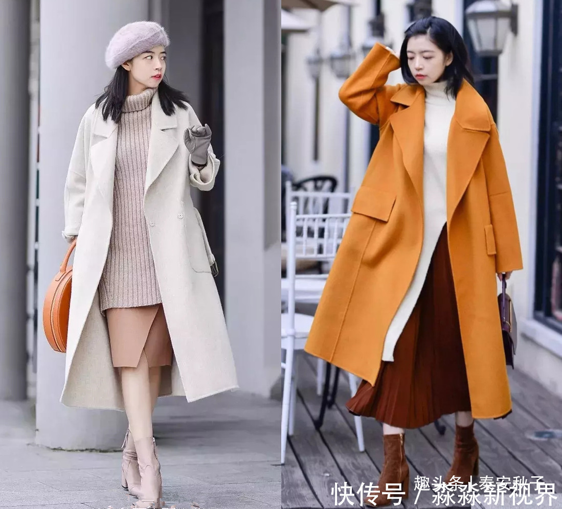 大衣别配打底裤了,太土!学学她们这样穿减龄还显瘦,好漂亮!