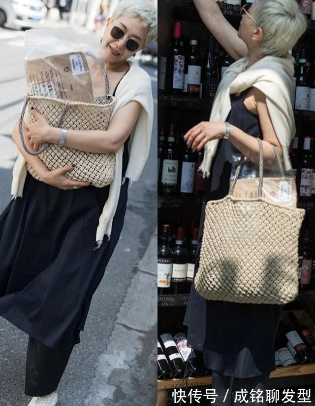 姐姐|60岁的街拍达人太拉风,剪寸头穿吊带,凭借时尚潮酷装扮圈粉无数