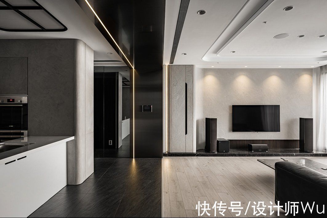 餐厨|深圳115㎡现代岩灰居所，凝合生活与光阴的挥洒笔触