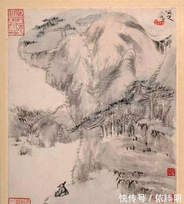 花鸟画@石涛，八大感时花溅泪，恨别鸟惊心的悲怆之情只能通过笔画于纸上