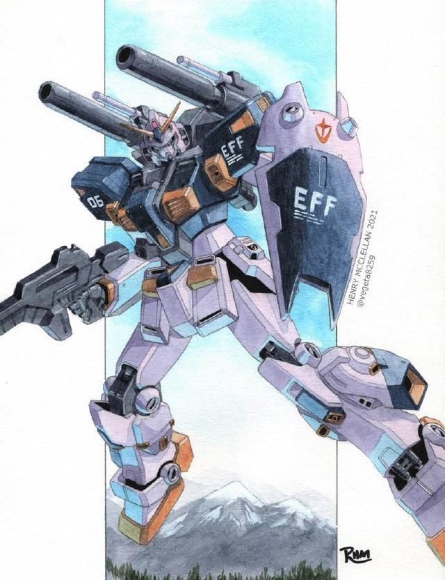 杰斯塔|机动战士高达插画,新安洲怎么被烤焦了?