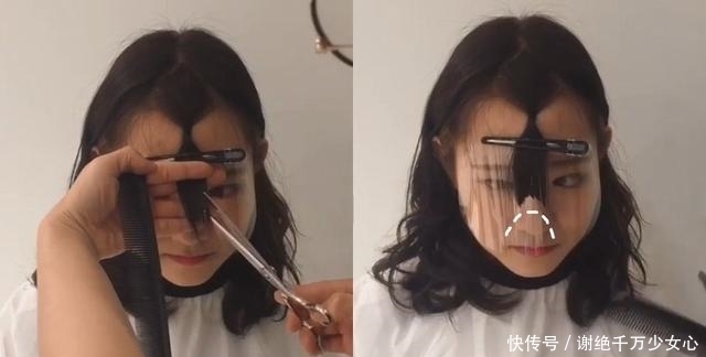 韩国发型师这样剪刘海!夹子夹上、转一转,刘海就剪好了!