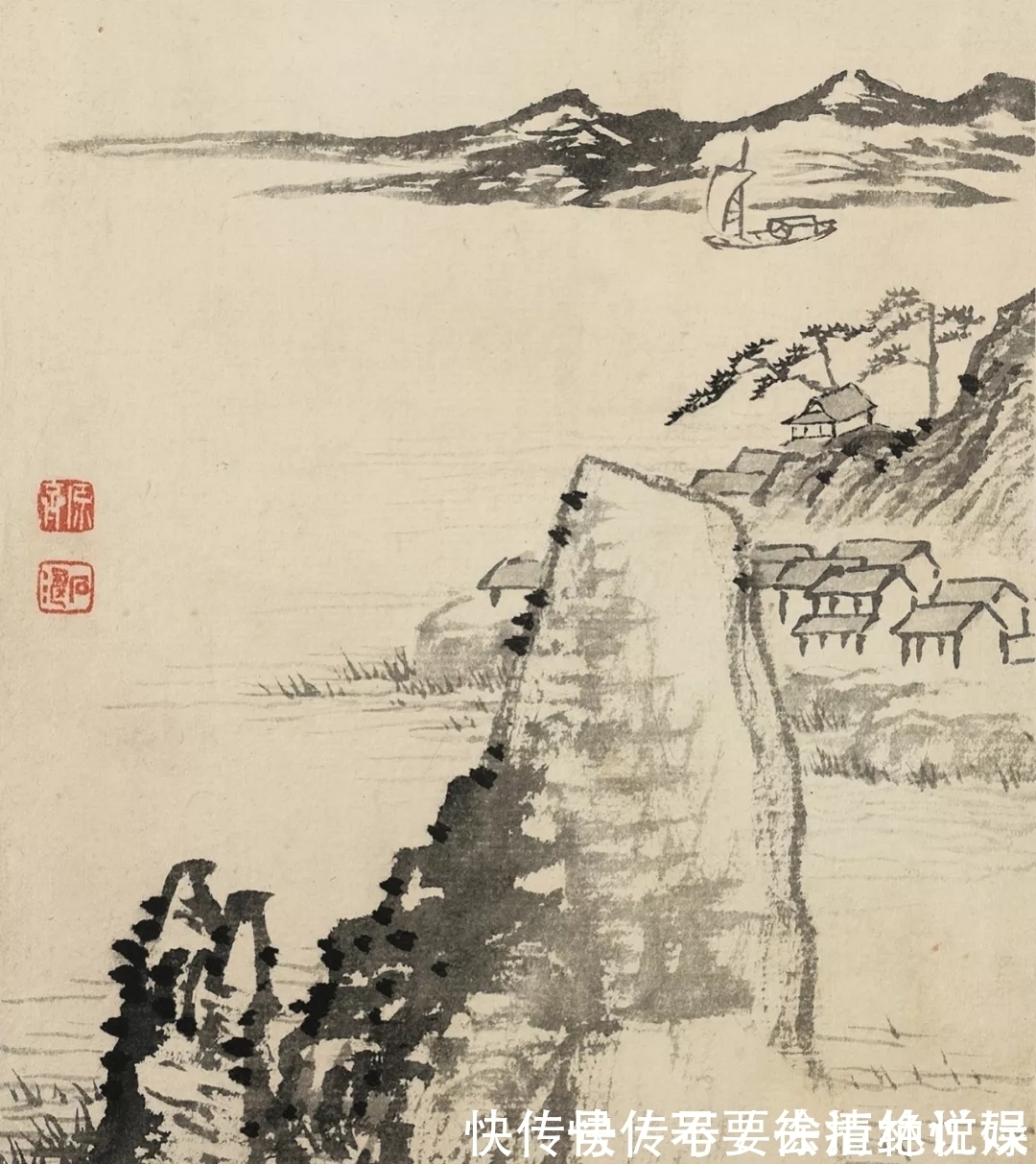 山水画@看画得看小品|石涛的小品山水画,彰显笔墨的魅力