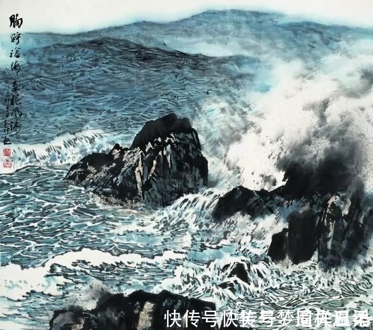 作品&他的国画作品,画面之中气势犹如千军万马,挥笔泼墨酣畅淋漓