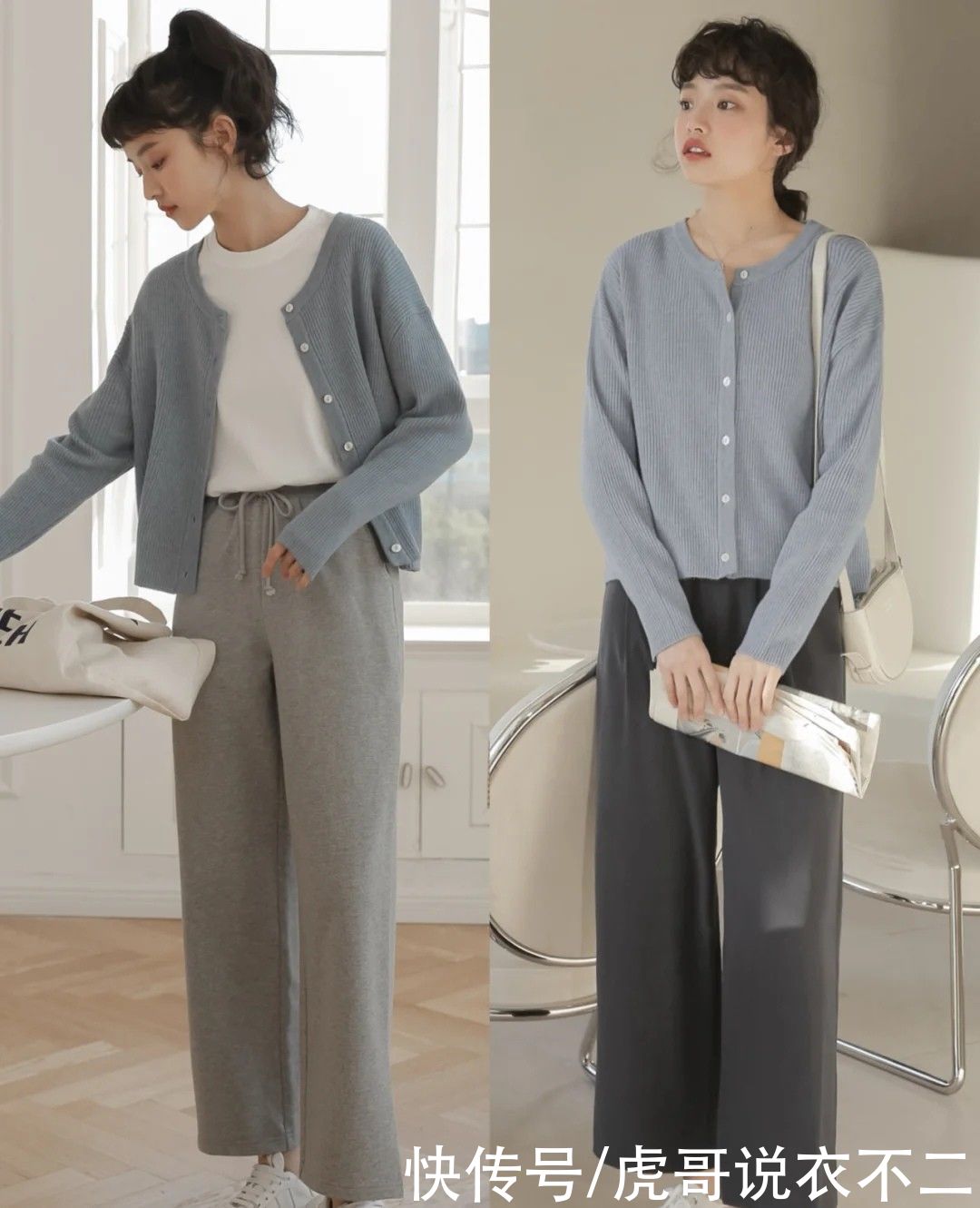 春天试试简约针织开衫，韩式“小女生风”，温柔细腻不单调