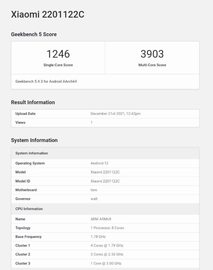 小米|小米 Redmi K50 电竞版现身 Geekbench 5：搭载骁龙 8 Gen 1