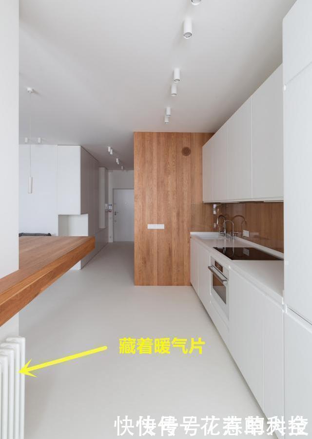 台面|承重墙不能拆,那就直接绕墙体加圈木台面,瞬间多了个餐厅和书房