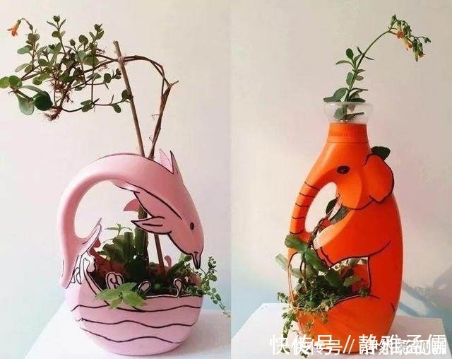 花盆|废弃的洗衣液桶剪两刀,瞬间变身养花神器,铲子花盆钱全省了!