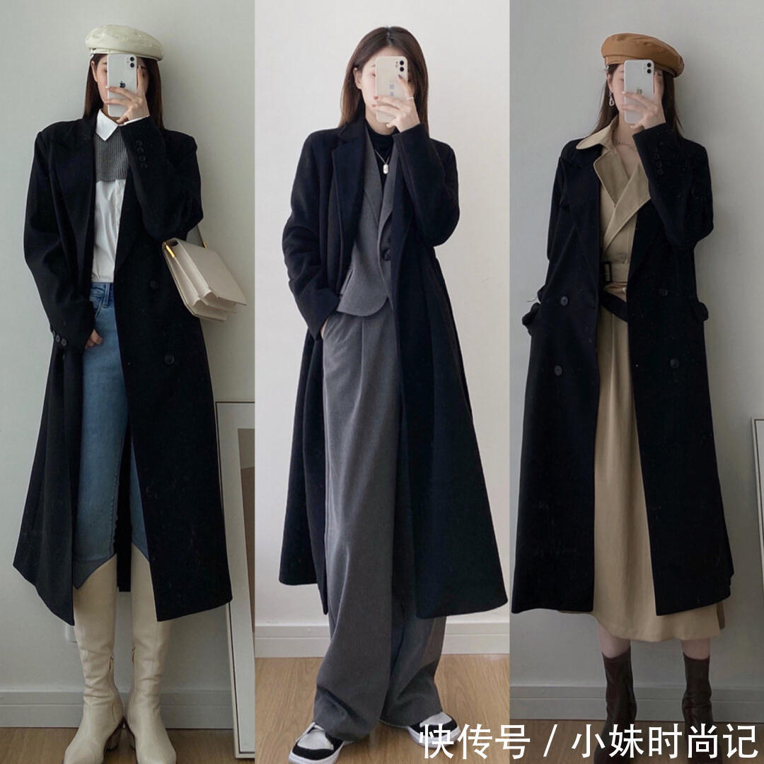 别怪黑色大衣沉闷，学会运用＂点缀大法＂，平平无奇的黑也能出彩