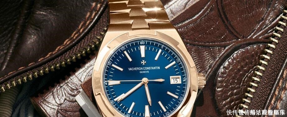 overseOverseas玫瑰金大三针,首度以蓝面搭金属链带的形态呈现