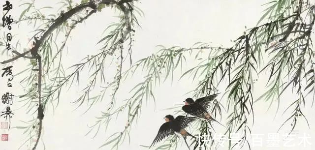 郑午昌@春风拂柳，春意浓！大师笔下的春柳太美了