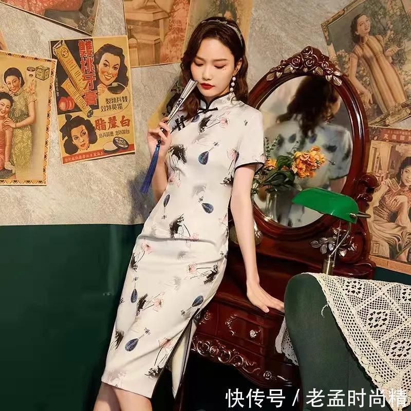 旗袍裙 比包臀裙还火的旗袍裙,时髦简约又不失复古,提升气质又赚回头率