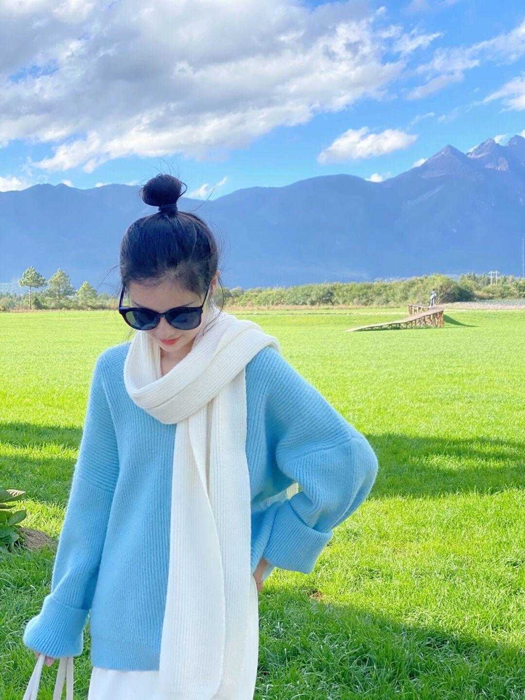 针织 温柔浪漫的小清新穿搭示范,这几套简约又日常,照着穿准没错