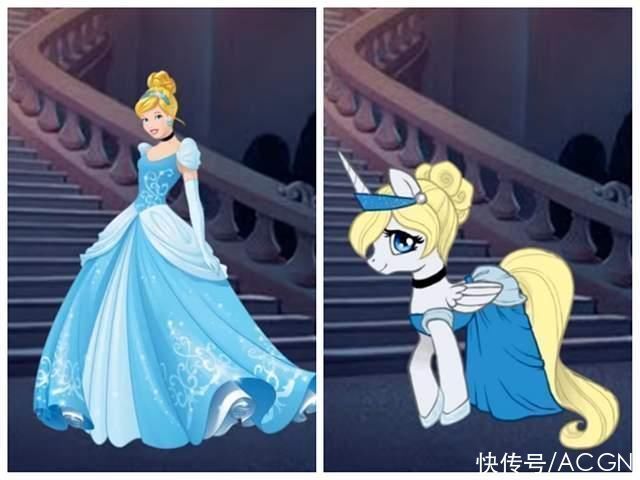 迪士尼公主|在画师大佬笔下,迪士尼公主和彩虹小马顺利“合体”,感觉好可爱