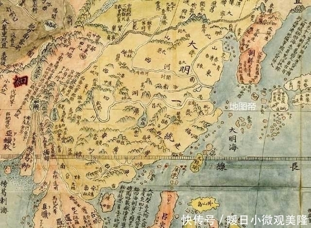 明朝|清朝烧掉的明朝世界地图,来看看画的如何