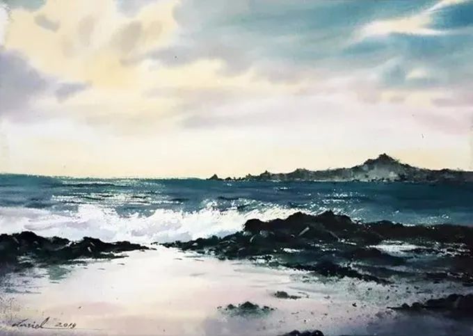 画面!极具美感的蓝绿水彩色调,如此画面,令人爱不舍手