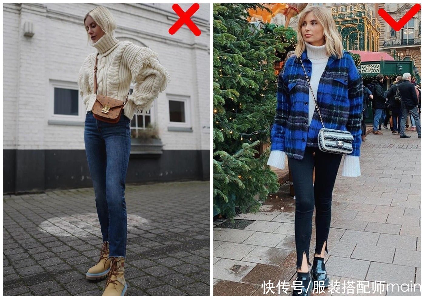 脸大脖子粗不能穿高领毛衣？学会这几个穿搭技巧，显瘦又显时髦