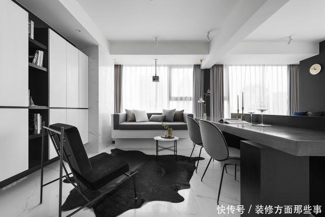 居室|62平黑白灰简约风一居室,看似简单,实则韵味无穷