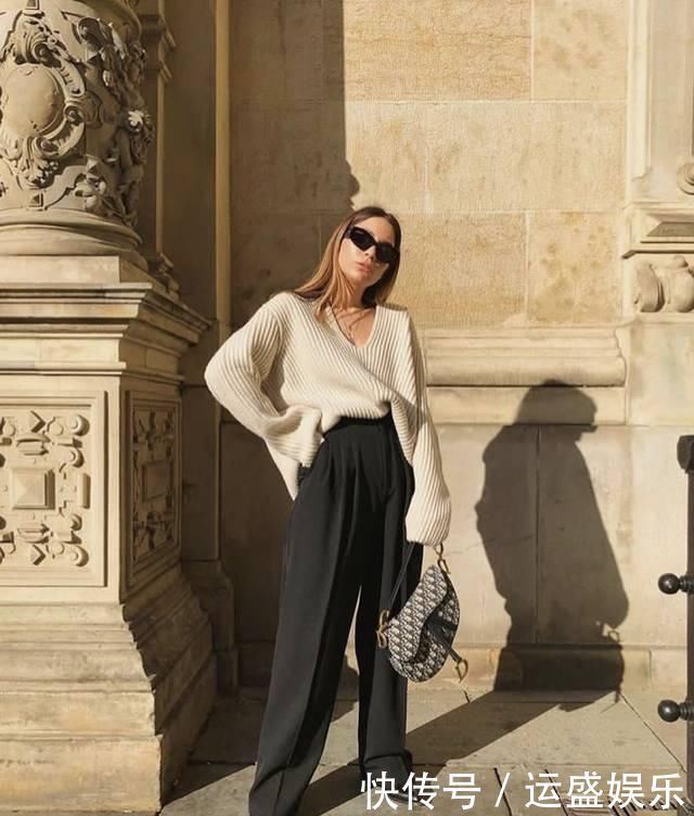 入春,你穿针织衫+阔腿裤的样子=简直太气质了