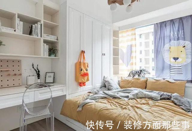 书房|94㎡低饱和度的莫兰迪色系三居室,打造清新的浪漫