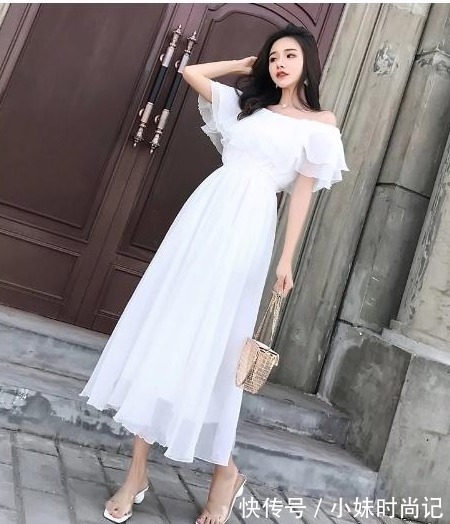 收腰|时尚穿搭,一字肩尽显收腰显瘦