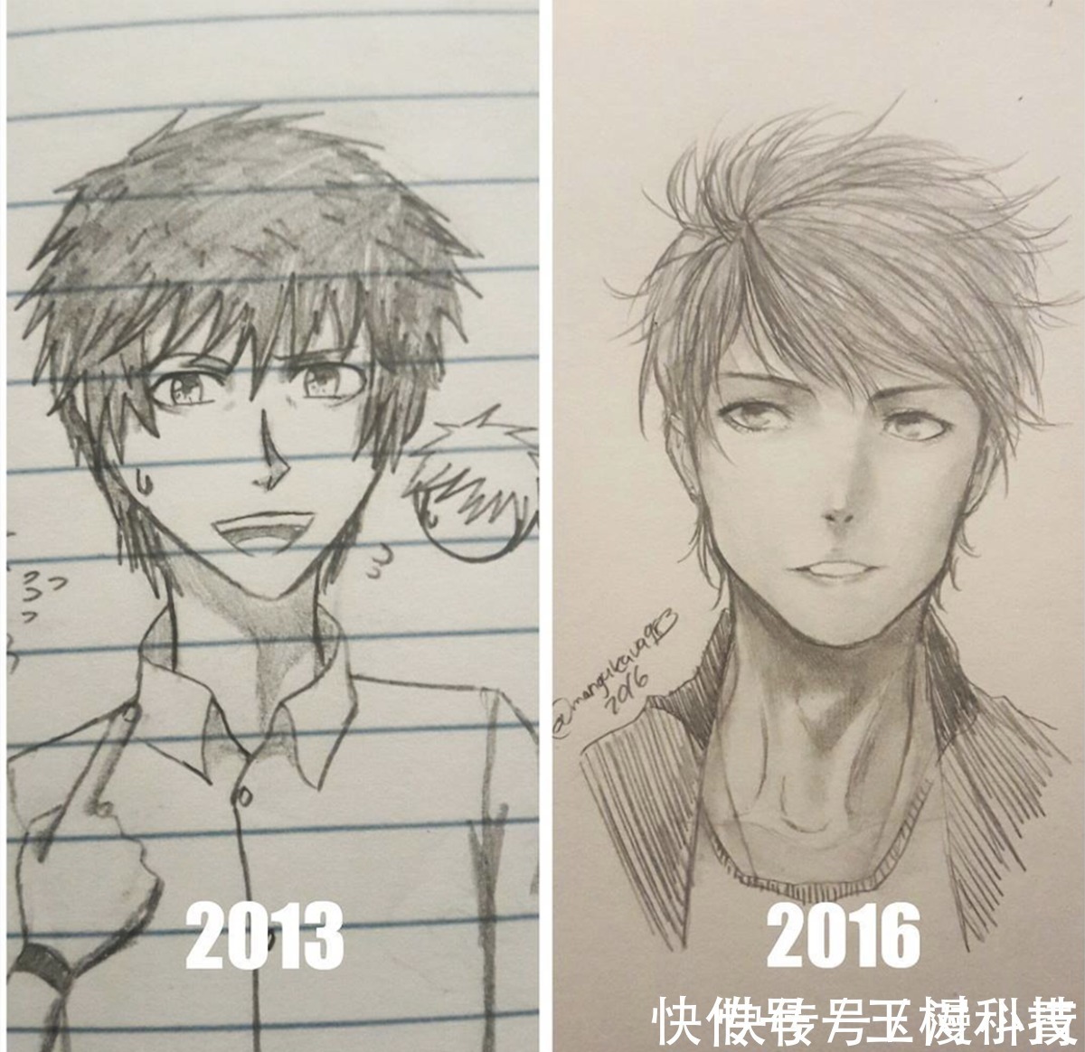 草稿纸|喜欢上课在作业本上乱画的画师,多年上课开小差,绘画终有所成就