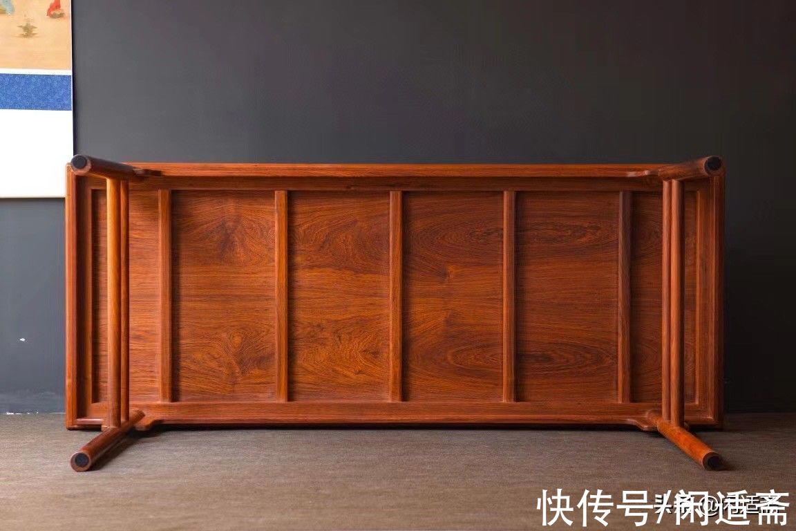 明式家具&文房家具珍藏，黄花梨夹头榫刀牙板，2米大画案