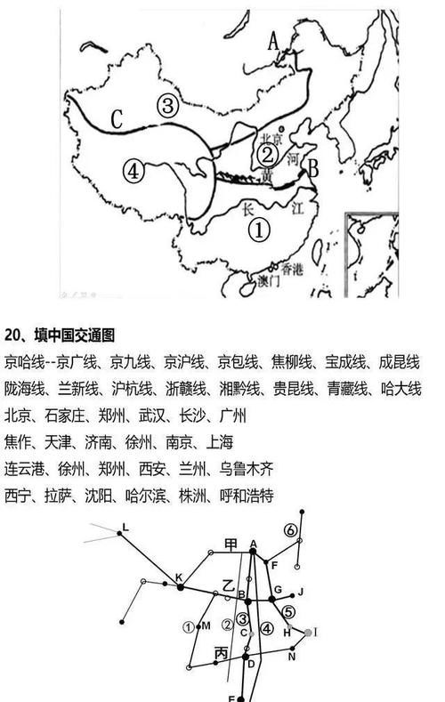 识图|初中地理：识图填空汇总练习，快速收藏！