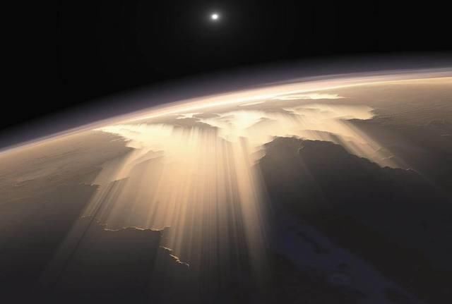 探测器 好奇号又在火星上拍照,这次拍的是地球,连月球都被它拍进去了