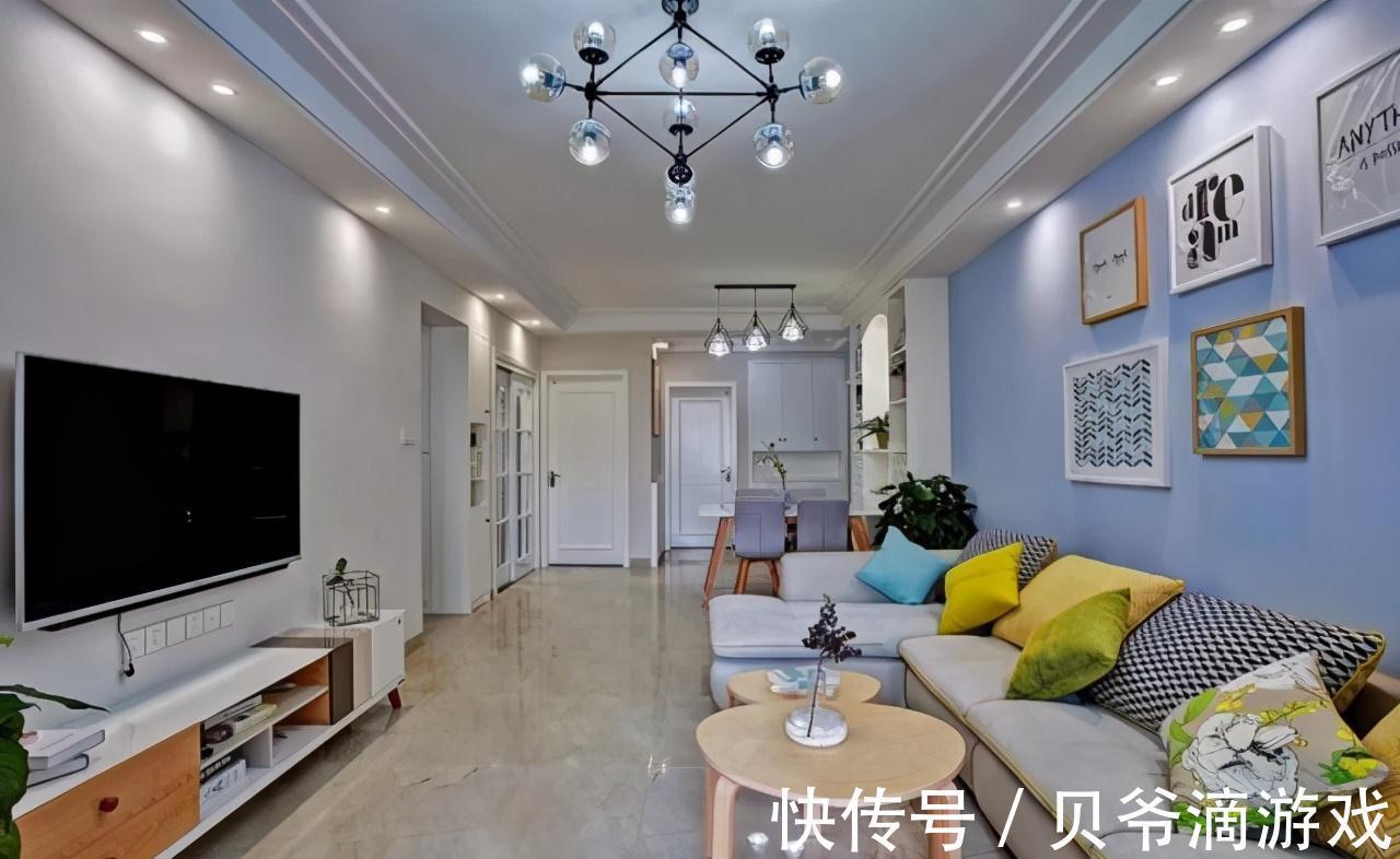 电视背景墙|新房装修完工,老公是设计师,省了不少设计费,简欧风真漂亮