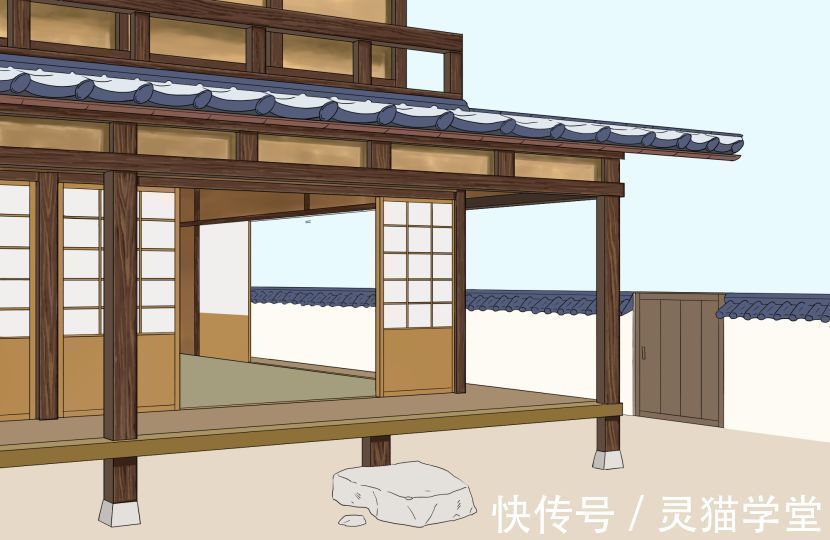 线条画!日系传统房子怎么画?教你日本老宅子画法教程!
