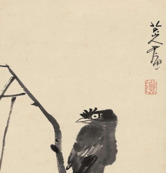 过来人!八大山人画了一只鸟,眼神忧郁,放大10倍,看懂的:都是过来人