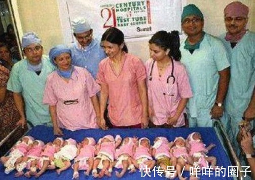 足球队|孕妇肚子这么大?一胎生了一个足球队!十多个医生一块接生!