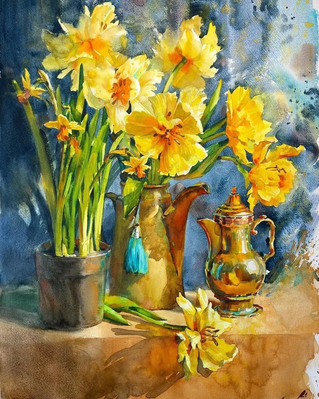 水彩@世界前100名的美女画家,作品深入人心,刚刚画完就被收藏