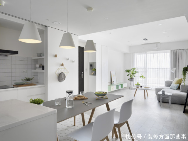 餐厅|100平北欧风二居室,既有现代简约的清新自然,还舒适方便打理