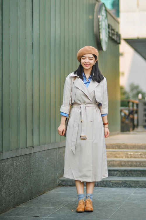 又被三木的早春穿搭圈粉了，“风衣＋裙子”优雅又洋气，值得参考
