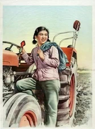 老版|老版宣传画:宣传画里的女拖拉机手