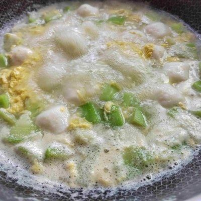 鳕鱼丸丝瓜汤中午刚做完，晚上又想吃了