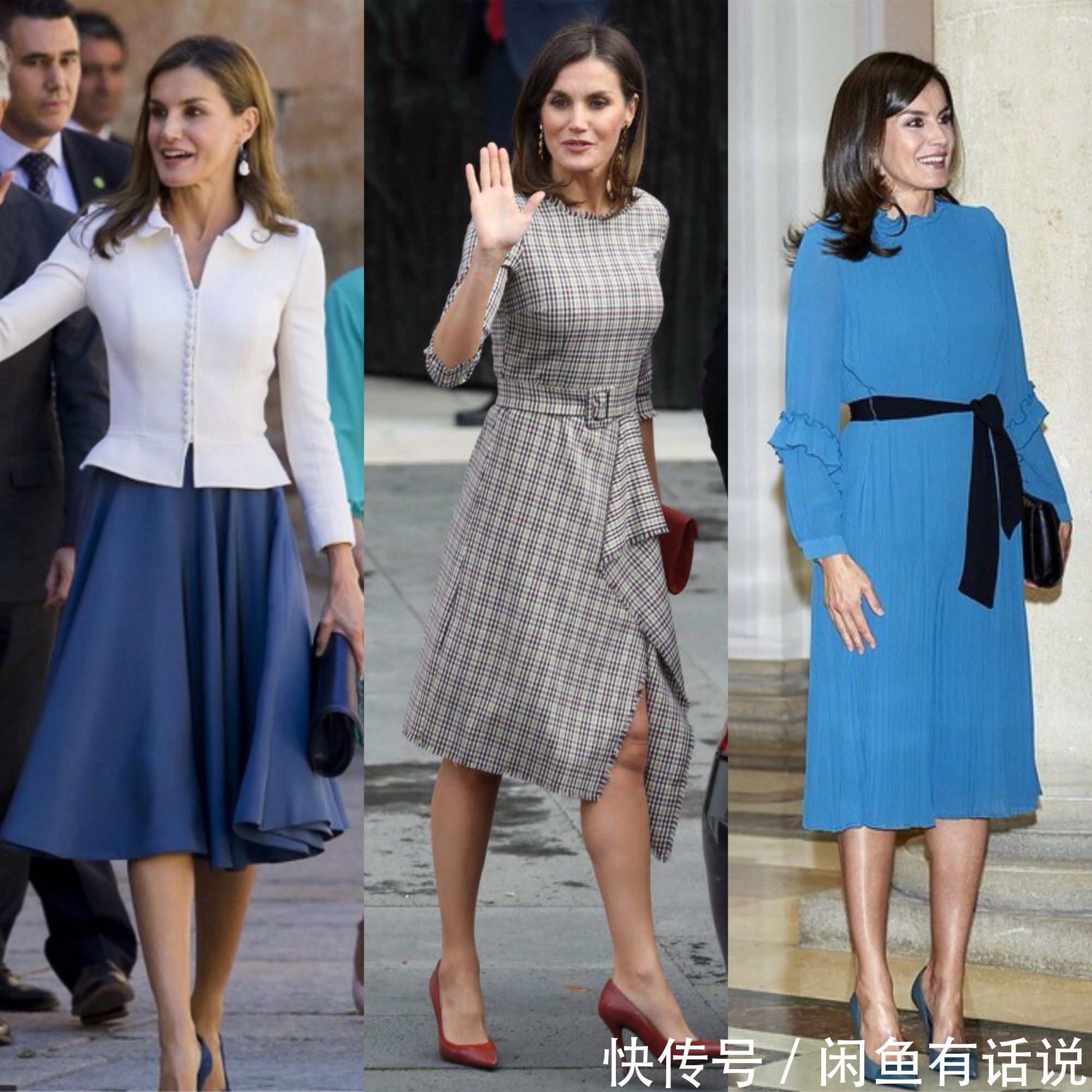 旧衣 西班牙王后真节俭,穿婆婆27年前定制款旧衣,一身粉配绿依然好美