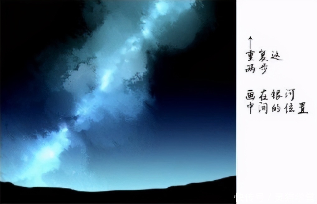 新手|板绘新手怎么画银河?简单粗暴银河画法教程!有手就会系列!