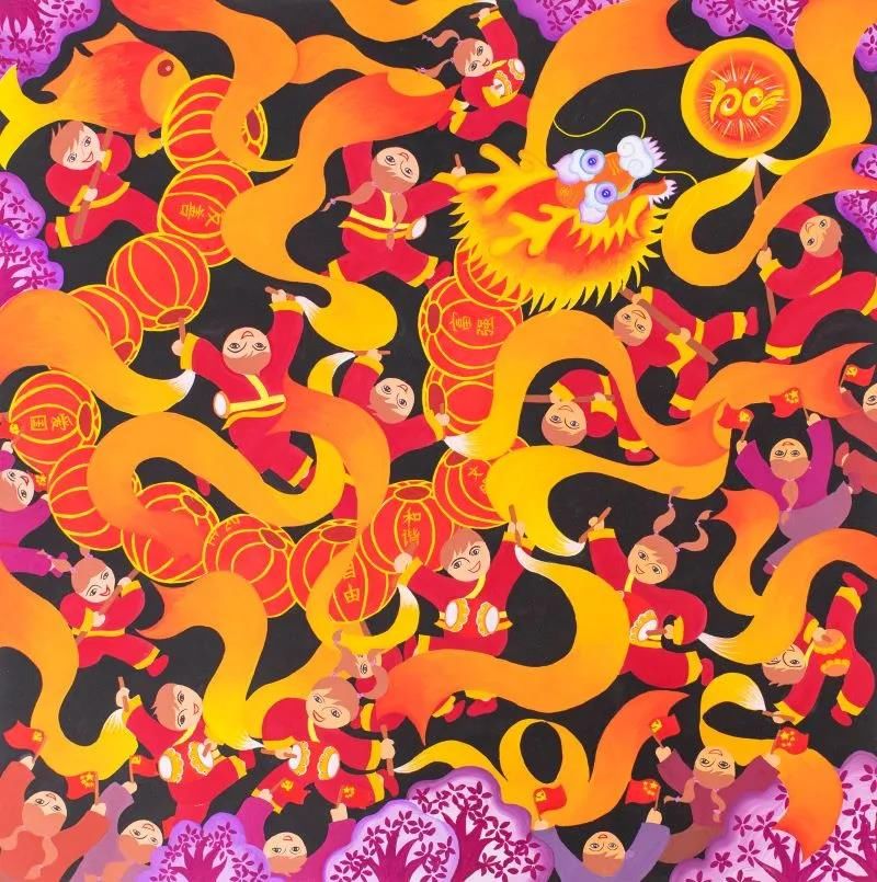 龙腾狮舞|文化走亲 云端悦展 嘉善姚庄农民画颂新时代