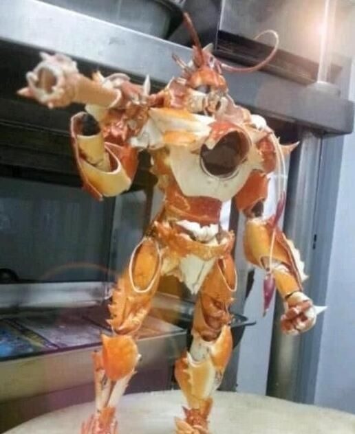 手办|万物皆可手办,知了做出异形的感觉,小龙虾壳变身恶魔龙