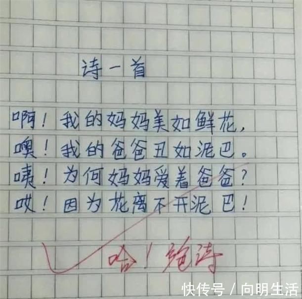 想象力|小学生的“打油诗”火了,宝妈看后气得直跺脚快拿我的鸡毛掸子