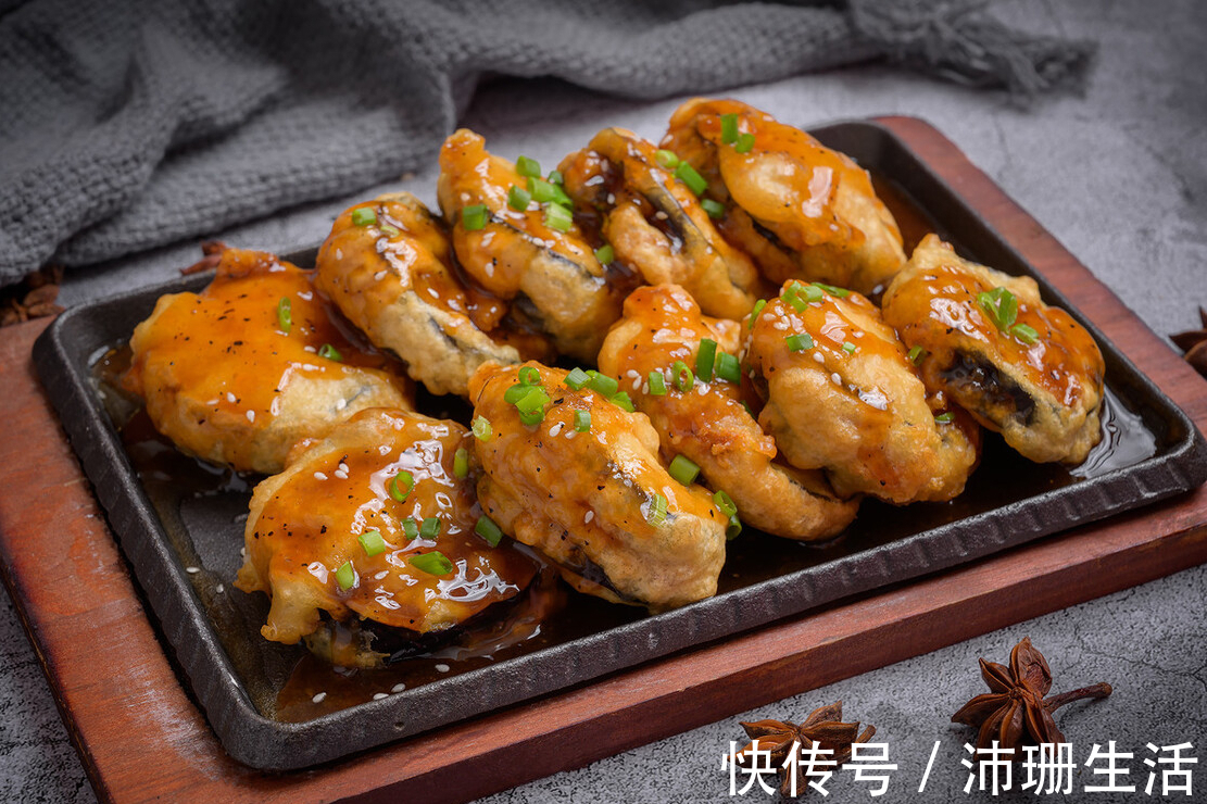 水调|炸茄盒，面糊不能用水调，教你正确做法，金黄酥脆，不回软不塌陷