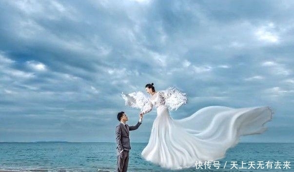 成品|新娘在梯子上模仿天使,看到拍照成品后,新娘一脸不高兴要求退钱